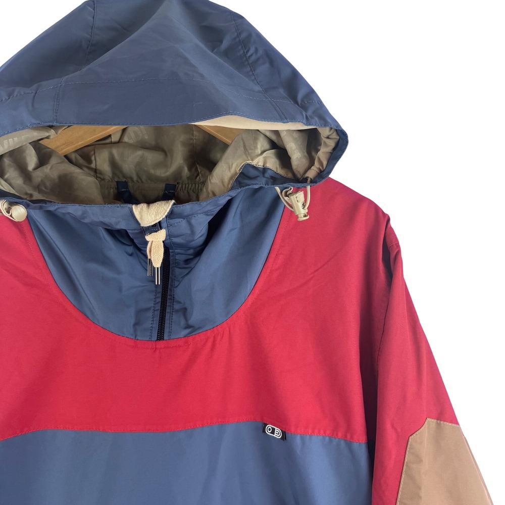 Airblaster Freedom Anorak Jacket Mens S Red Blue Colorblock Pullover Snowboard